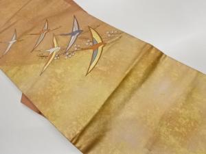 引箔群鶴に萩模様織出し名古屋帯